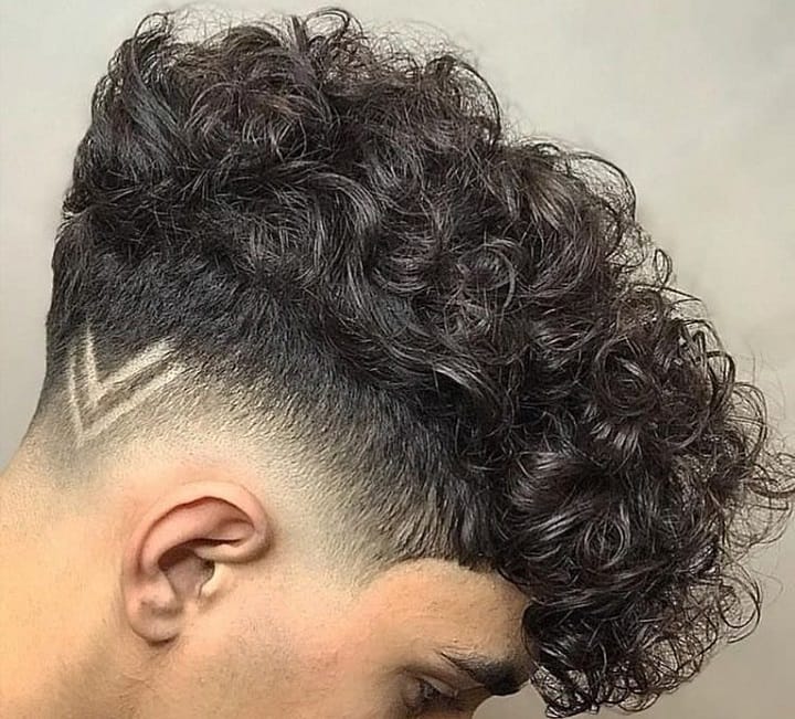 Curly Mohawk With Double V-Notches