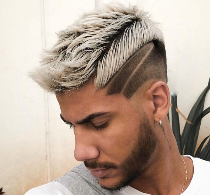 Bleached Faux Hawk With Fade Sign