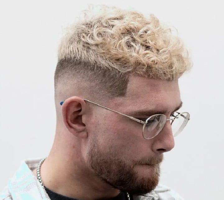 Dyed Curly French Crop And Fade