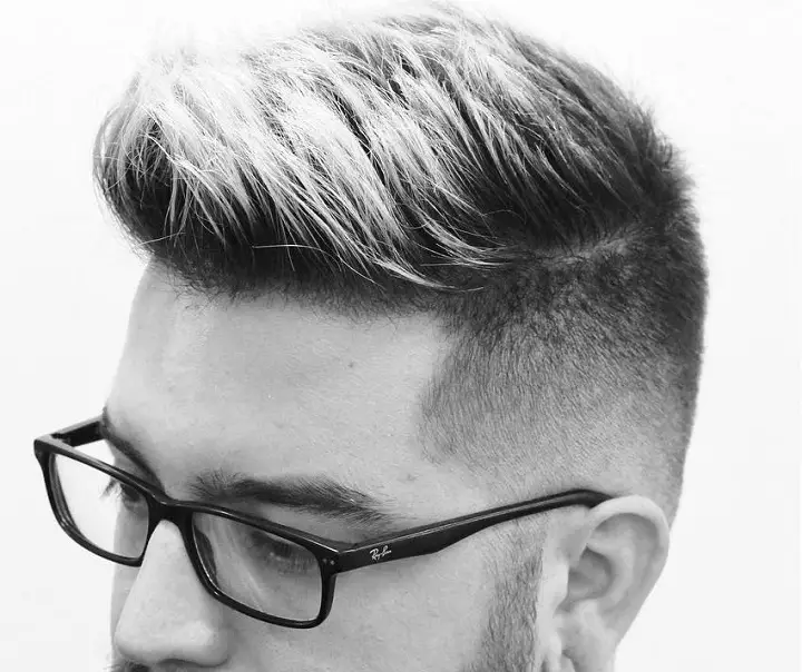 Fade With Bleached Up Top salt and pepper hair men