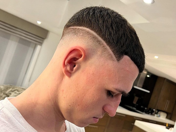 Fade With Clean Line Greek Hairstyle