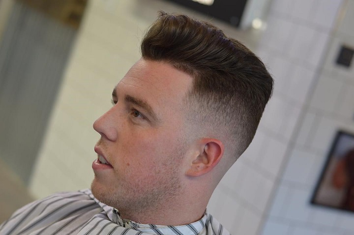 Flat Pompadour mens classic haircut