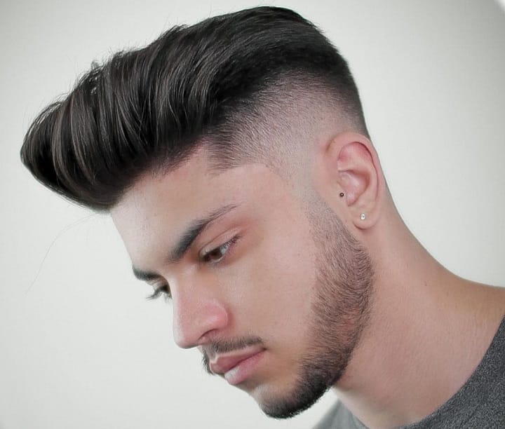 Pompadour With High Skin Fade