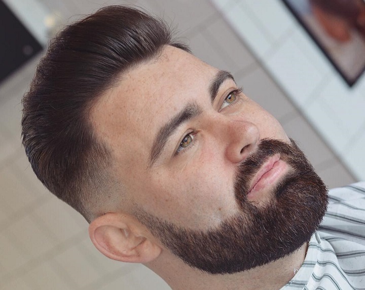 Slick Back With Fade mens classic haircut