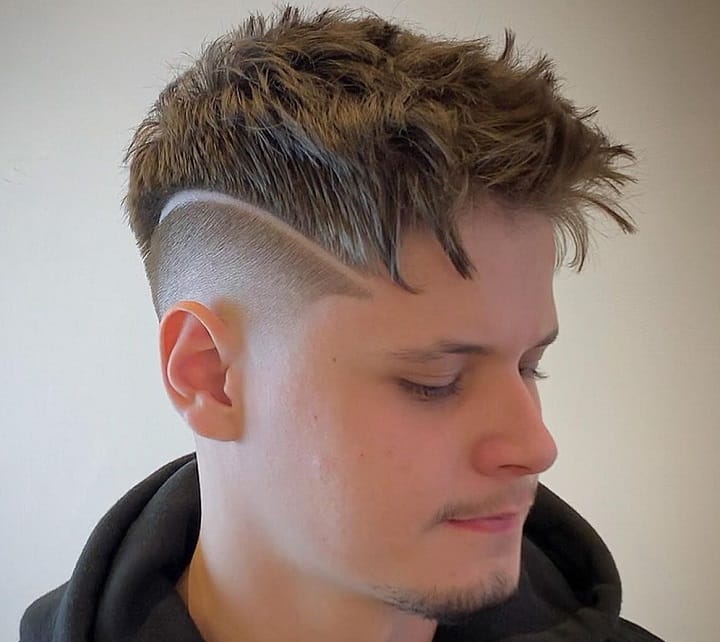 Spiked Side Part With High Fade Summer Haircut For Men 