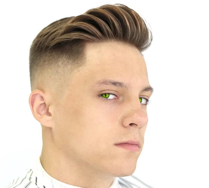 Winged Bangs With Taper Fade