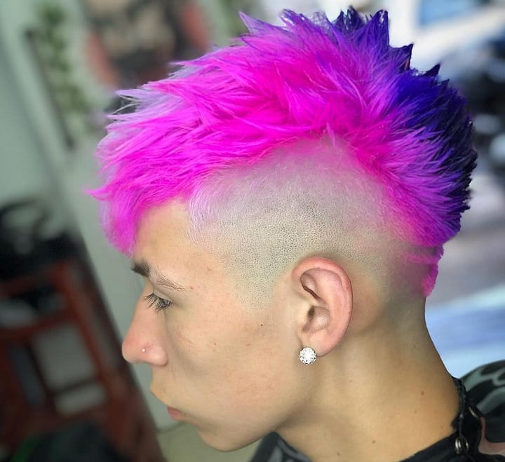 Electric Pink To Blue Hair Color