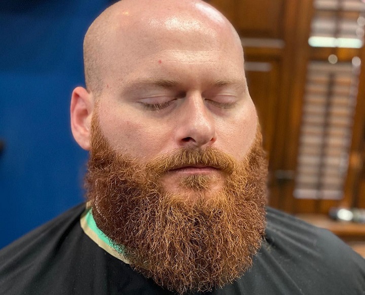 Bald And Full Ginger Beard Style