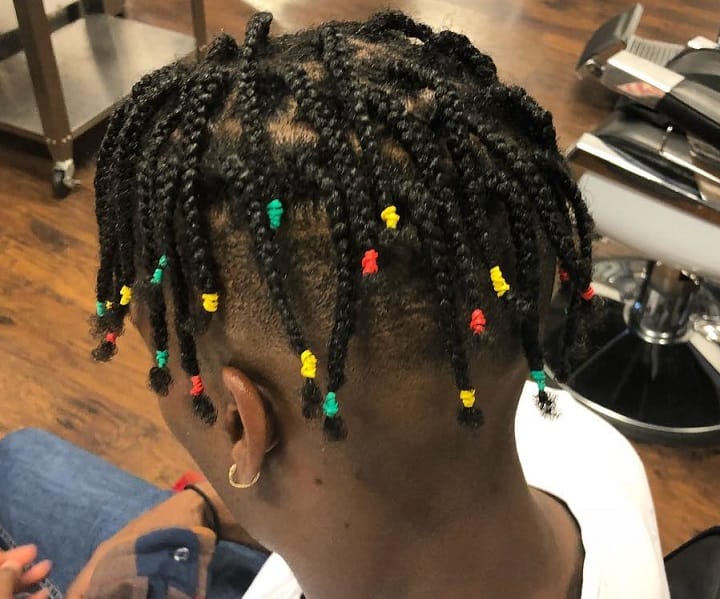 Braids With Colored Beads