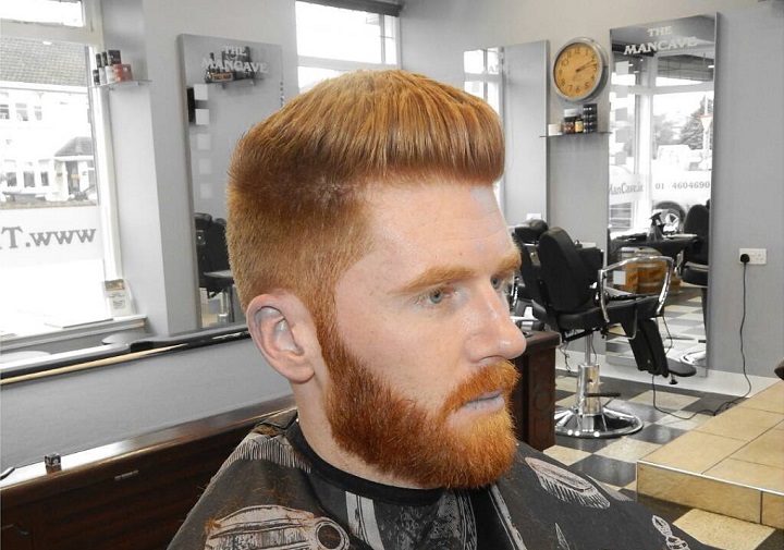 Central Pompadour redhead haircuts