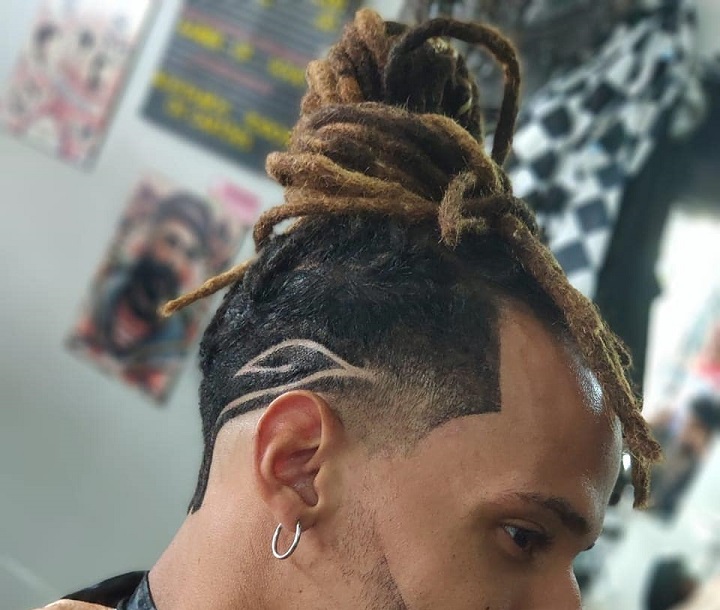 Dreadlock Bun and Hairtatto