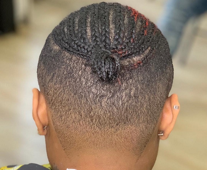 Shaved Sides Haircut For Men Fade With Braids Little Bun