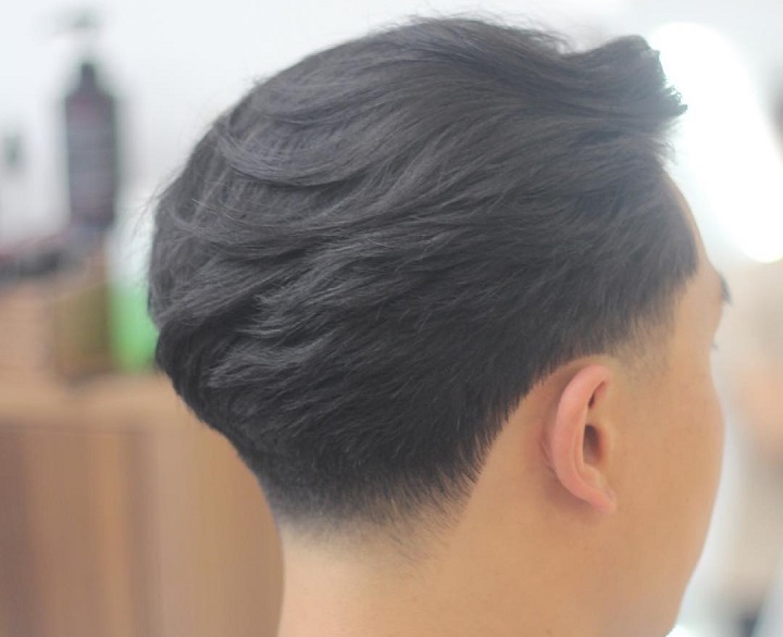 Nape And Temple Taperswooping fringe asian male
taper asian haircut
asian army cut
