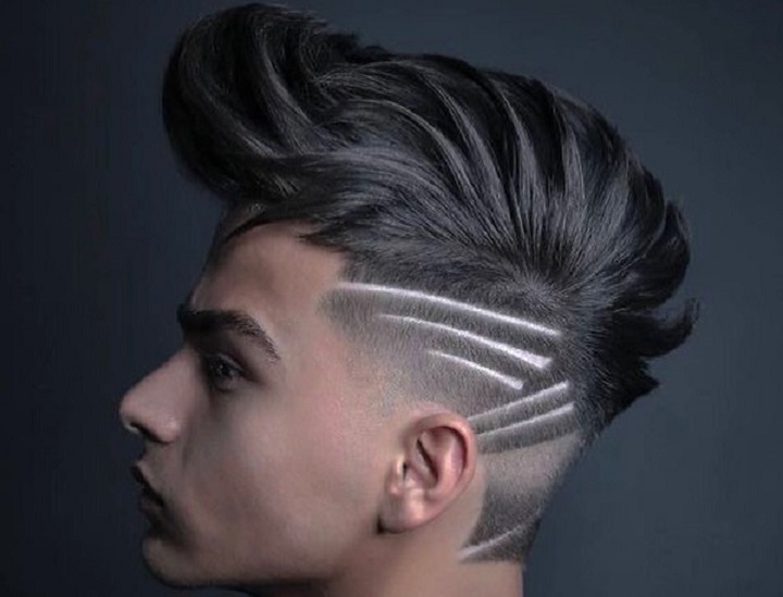 Quiff Top And Hairtattoo Shaved Sides Haircut For Men 