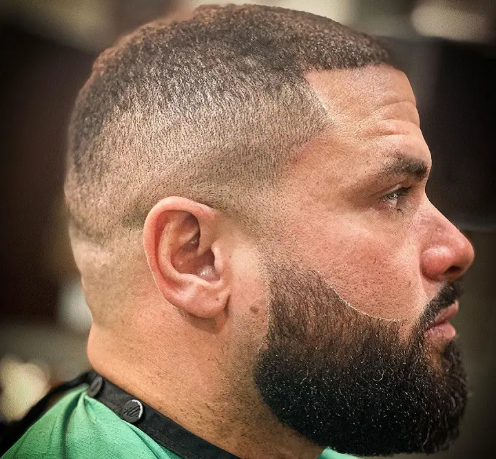 Buzz Cut With Beard Shadow Fade