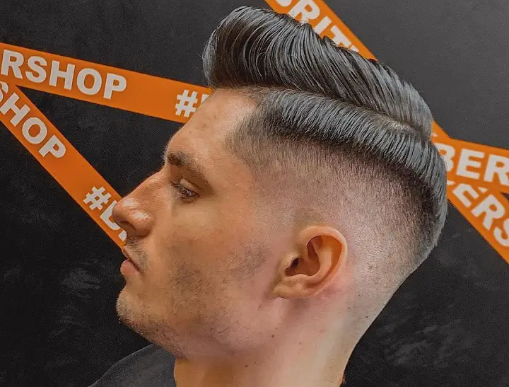 Side Swept and Taper Fade