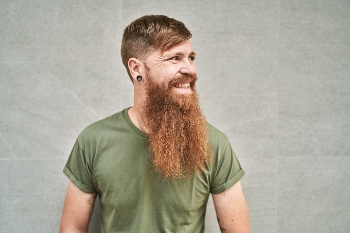 Undercut With a Full Beard Ginger Haircut