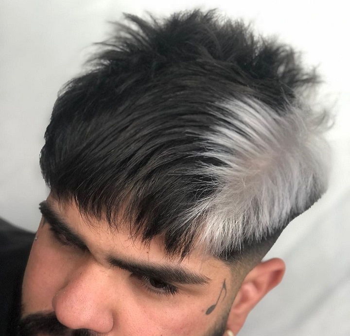 Black And White Spiky Haircut for Men