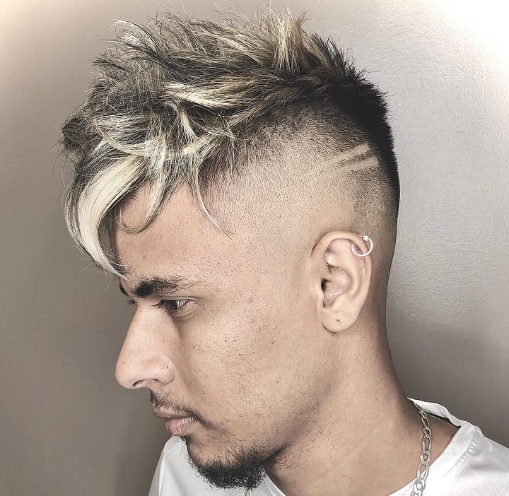 Bleached Messy Spikesmen hair cut name
men haircut types
men's hairstyles names
