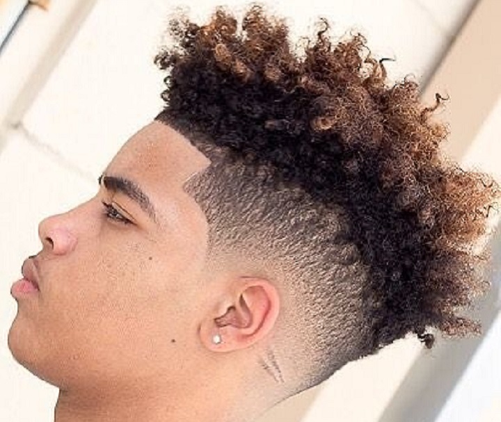 Bleached Mohawk Curly Hairstyles