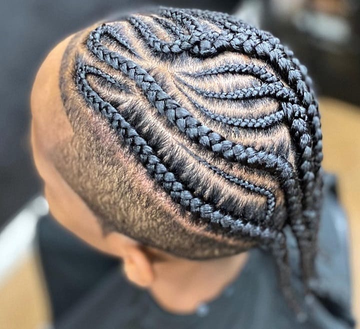 Braids With a Crisp Fade Protective Hairstyle 