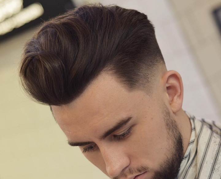 Fingered Pompadourmid fade fringe hairstyle
mid fade haircut design
mid fade haircut images
