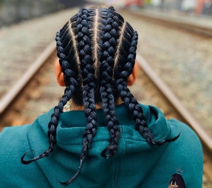 Four Cornrows Protective Hairstyle