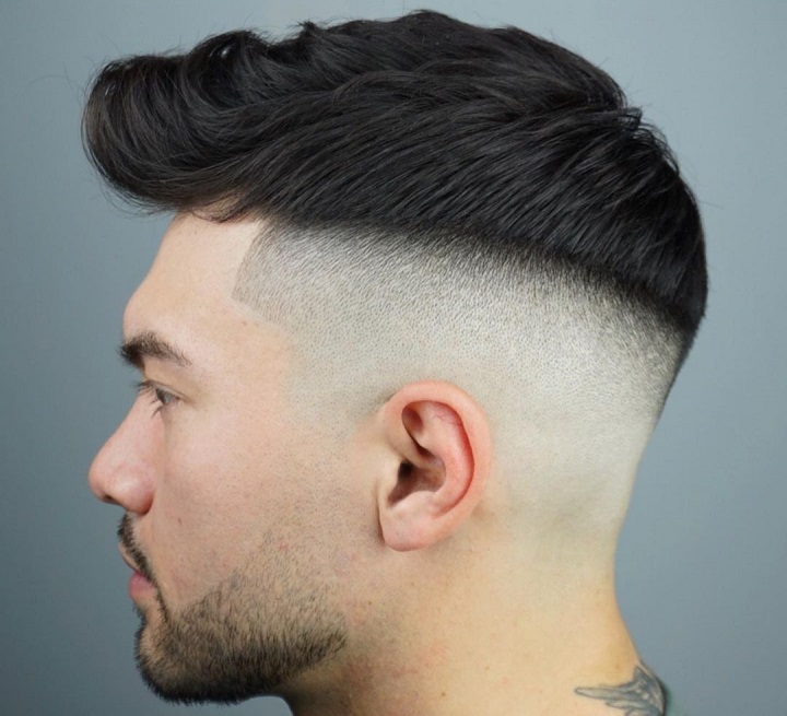 Hard Fade With Quiff