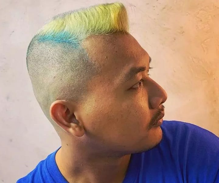 High Fade Dyed Mohawk