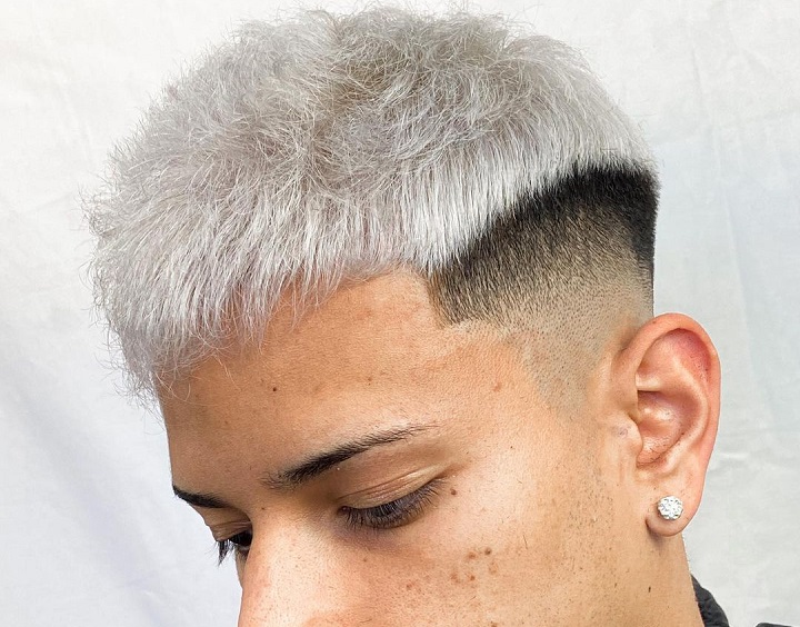 Messy And Bleached Top French Crop Haircut