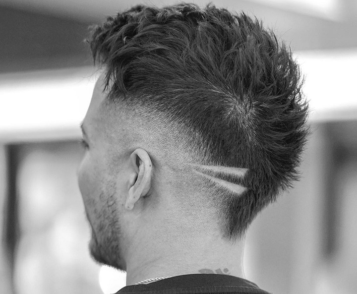 Drop Fade Mohawk And Notches