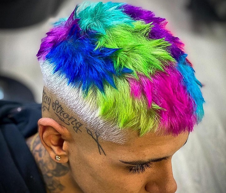 Multicolor Spiky Haircut for Men
