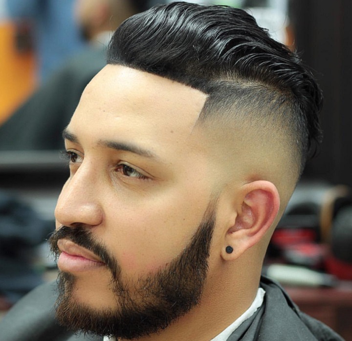 Slick Back High Fade Hairstyle 