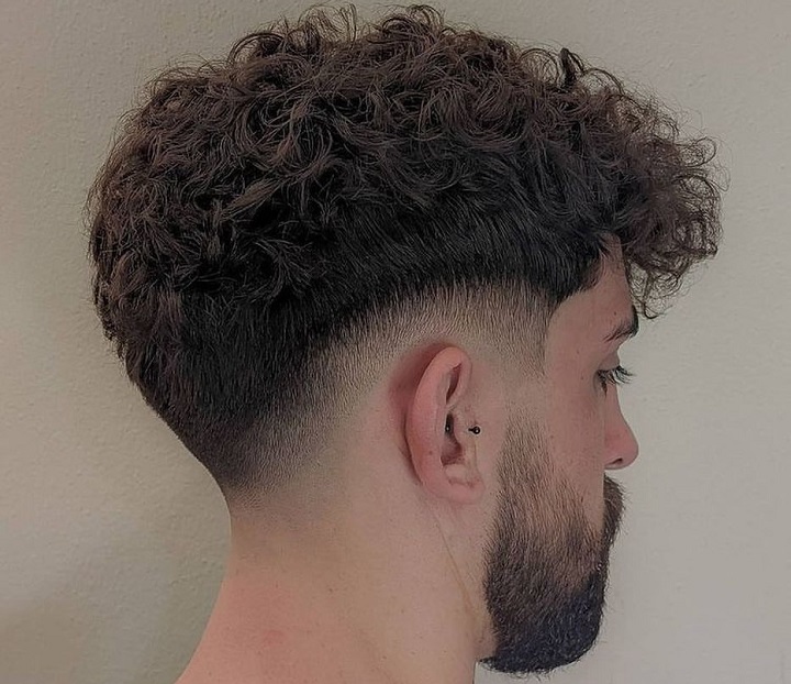 Taper And Curly Top Drop Fade