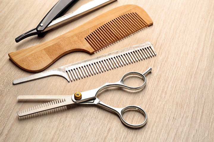 Beard Barber Tools Scissors Razor and Combs