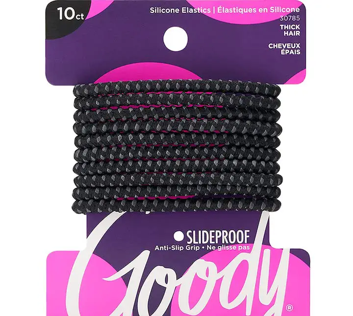 Row of Black Beaded Hair Ties