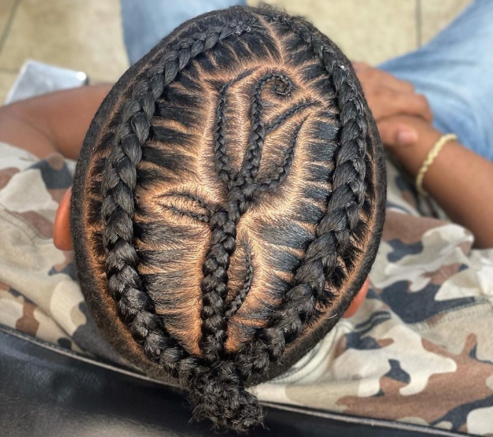 Braided Hair Designbraids with fade
double braid hairstyles male
men's 2 cornrow braids
