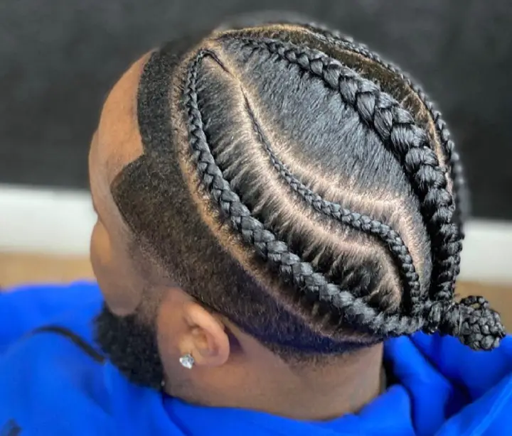 Braids To Bunbraids with fade male
male hairstyles braids
men hair braids
