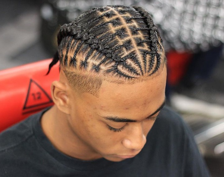 Combined Braids2 braid styles for guys
2 cornrow braids men
men 2 braid styles
