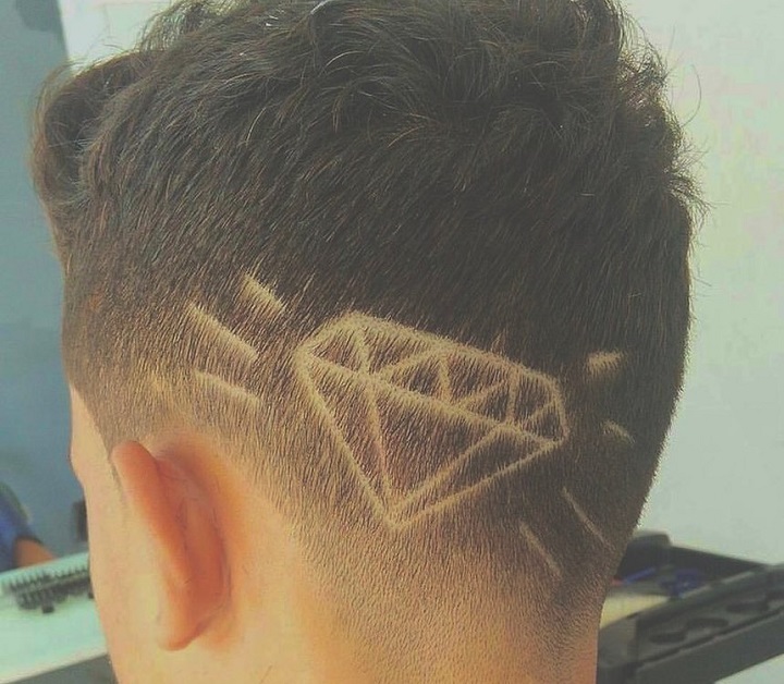 Diamond Shapehair style line man
haircut 2 lines on side of head
haircut back designs

