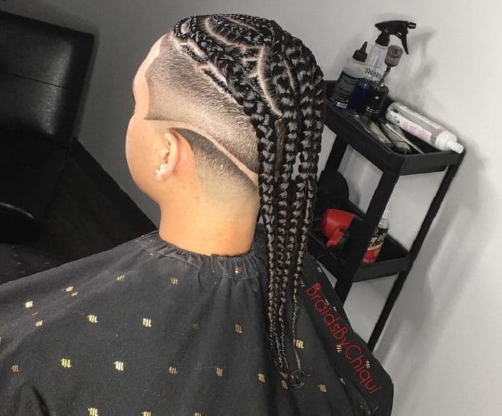 Fade And Very Long Braids