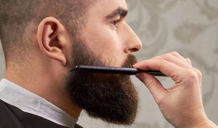Combing Men's Full Beard