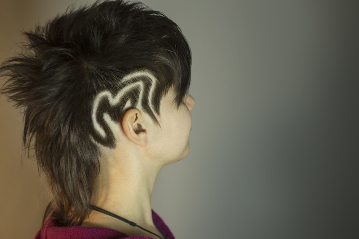 Modern Haircut With Tattoo Design and Lines