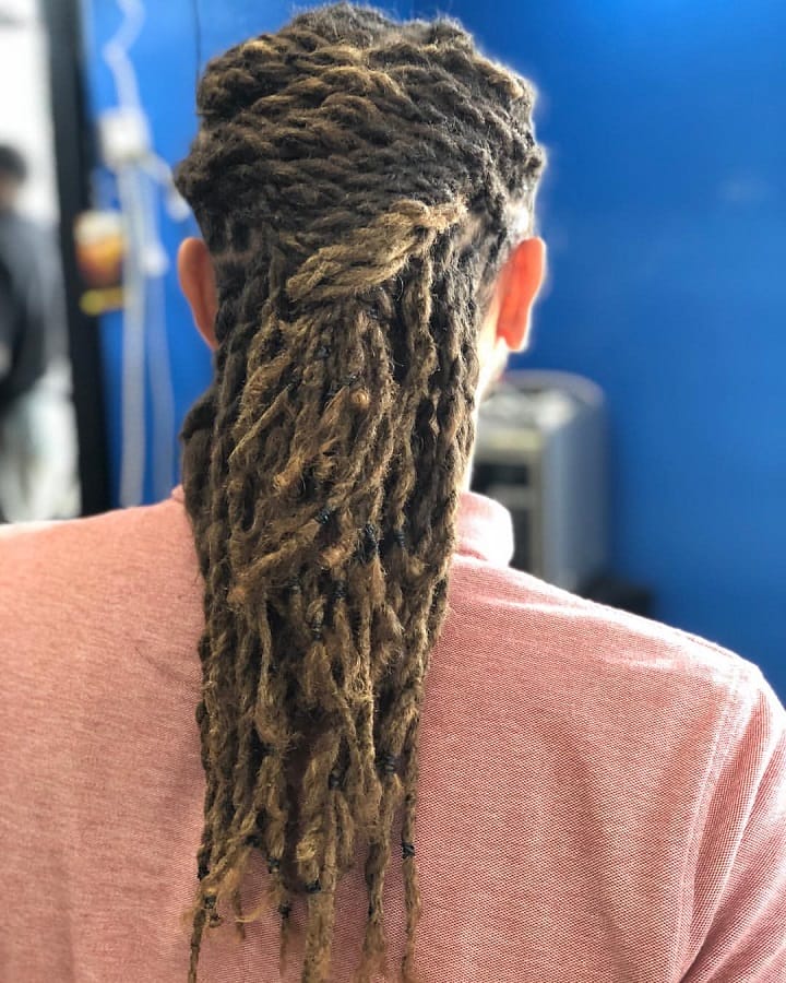Long Steatched Dreadloks Haircut