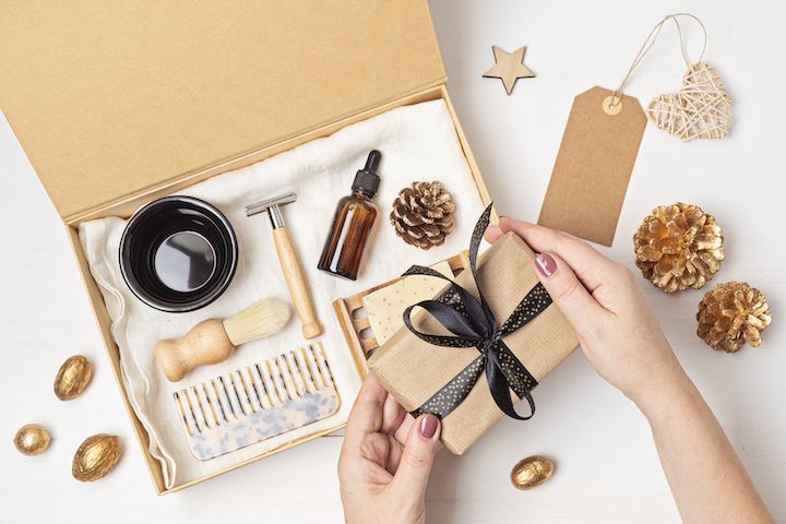 Gift Box With Beard Care and Shaving Products