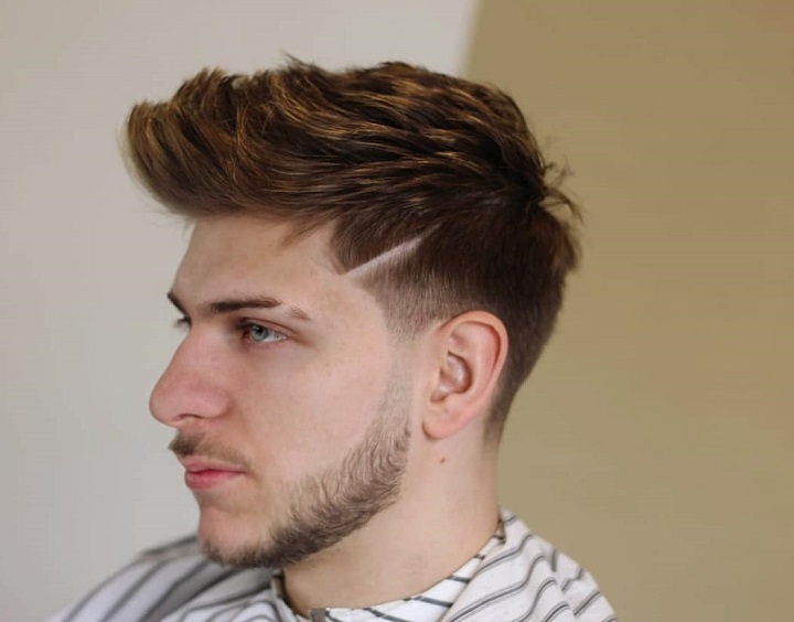 Simple Linev fade with line
what are shaved lines in hair called
zig zag haircut designs

