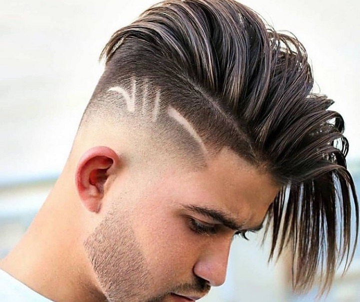 Undercut And Signaturehaircut styles with lines
haircut with letter a
haircut with line on side and eyebrow

