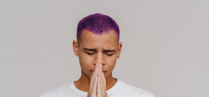 Young Guy With Purple Hair