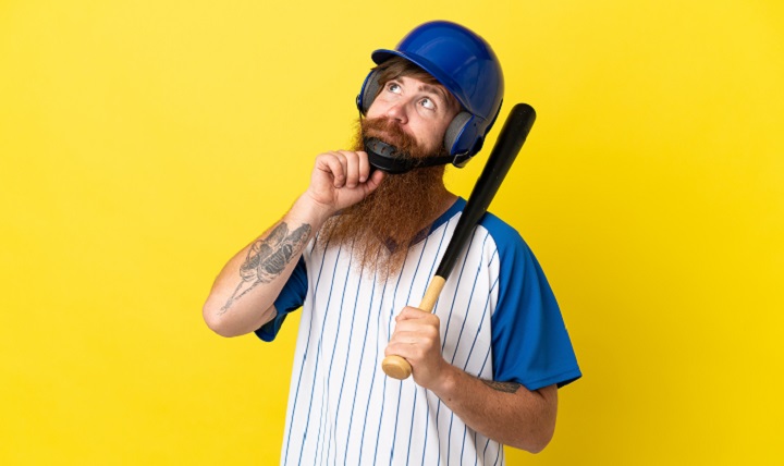 Baseball Player With a Long Ginger Beard