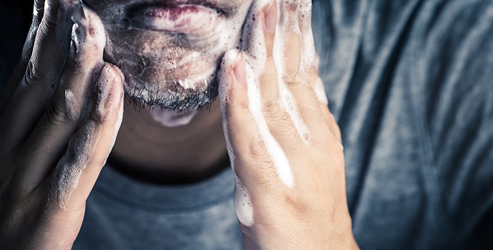 Washing Face With Soap